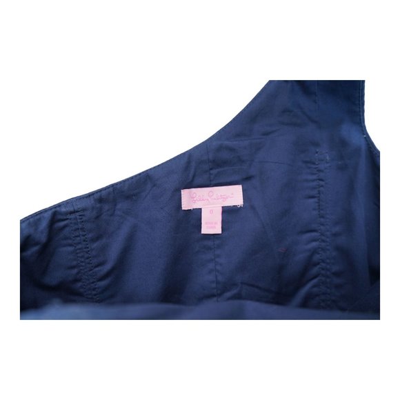 Lilly Pulitzer One Shoulder Blue White‎ Gold Dress Size 0 MSRP $298 - Picture 4 of 6